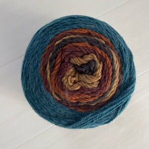 Yarnspirations Caron Lava Cakes Multicolor Yarn Palomino Teal Wool
Blend, 8.5oz